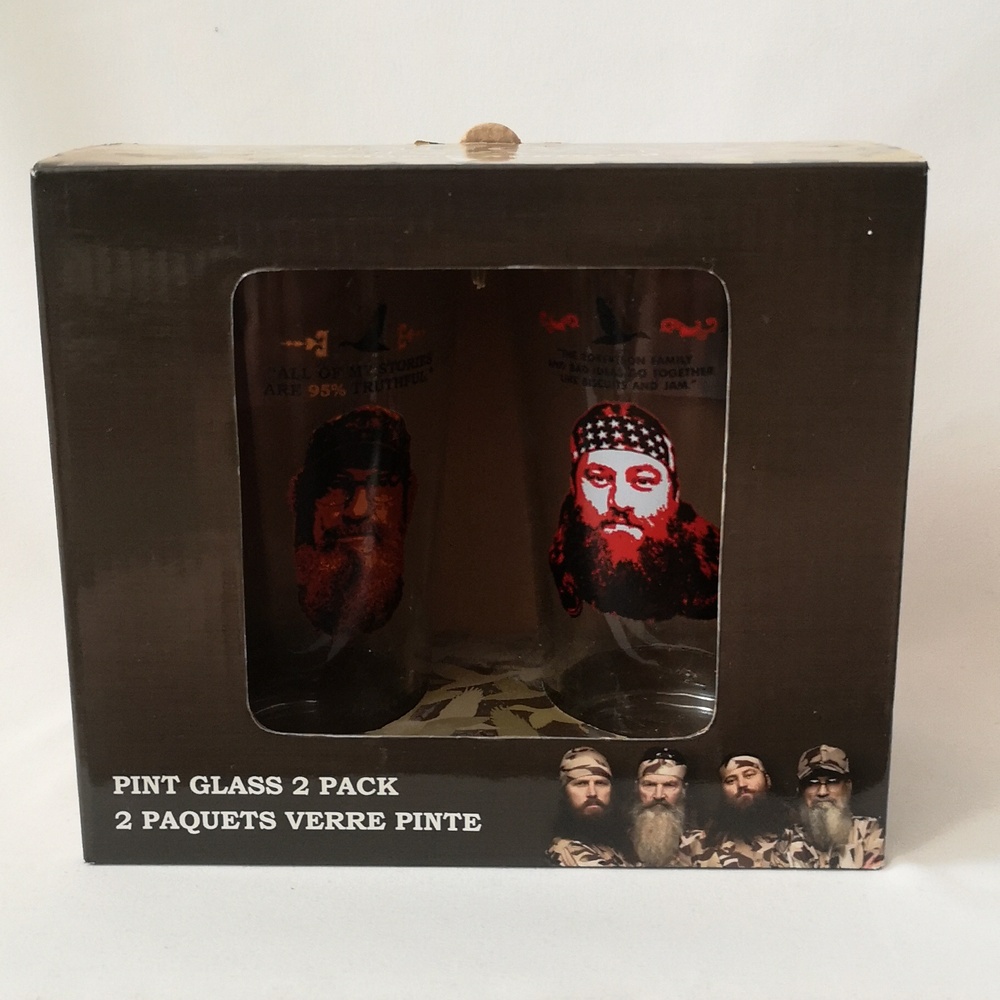 Set of Two Duck Dynasty Pint Glasses New in Box